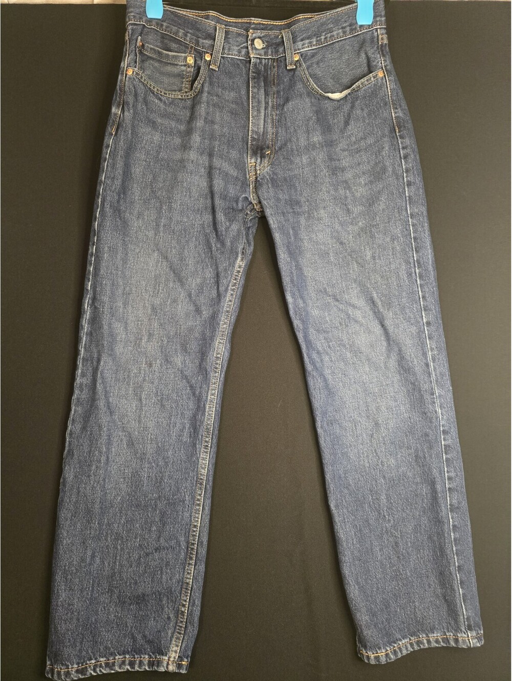 Premium Levi's 555 Men's Relaxed Fit Straight Leg Jeans Dark Wash 34×32